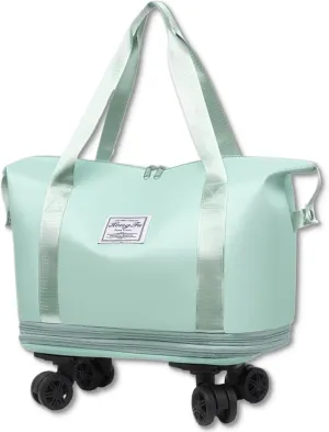 Beente Travel Bag with Wheels, 2025 New Large Capacity Travel Bag with Removable Wheels (Green,One Size)