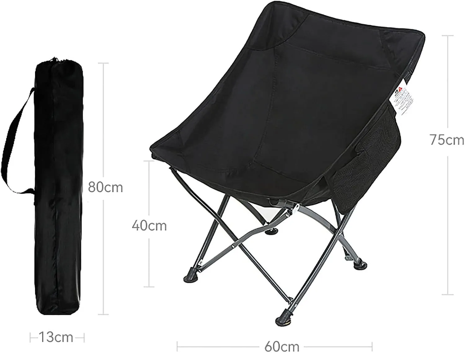 BK&MF Outdoor Folding Camping Chair,Portable Lightweight Reclining Lounge Chair Chair Beach Camp Chair with Cup Holder for Storage and Travel,C,60x40x75cm(24x16x30inch)
