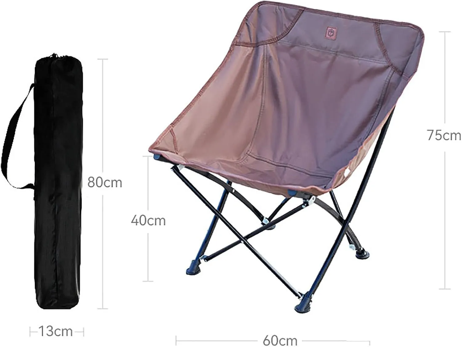 BK&MF Outdoor Folding Camping Chair,Portable Lightweight Reclining Lounge Chair Chair Beach Camp Chair with Cup Holder for Storage and Travel,D,60x40x75cm(24x16x30inch)