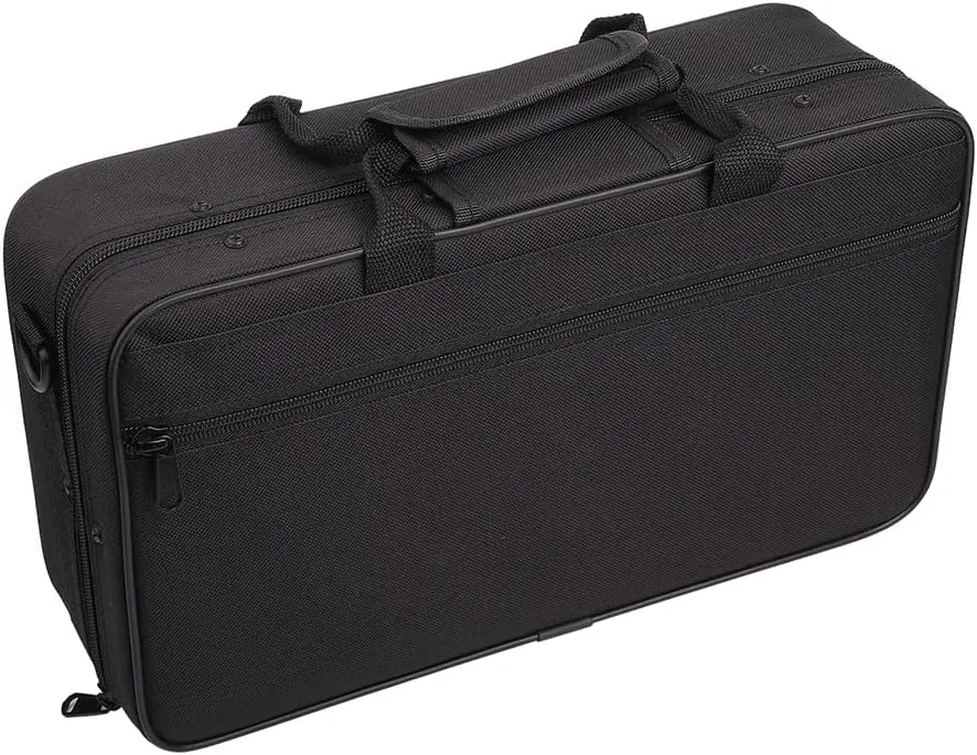 Black Clarinet Case Gig Bag - 600D Oxford Fabric Storage Bag With Detachable Adjustable Strap - Flute Holder Bag Instrument Accessories 35.5x21x11cm