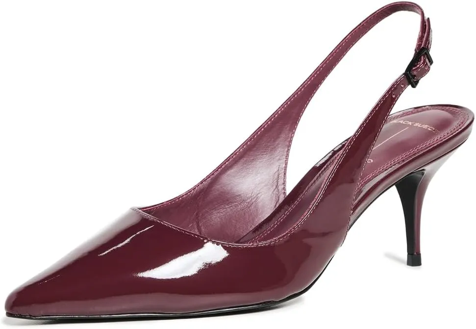 Black Suede Studio Women's 65mm Alloy Pumps