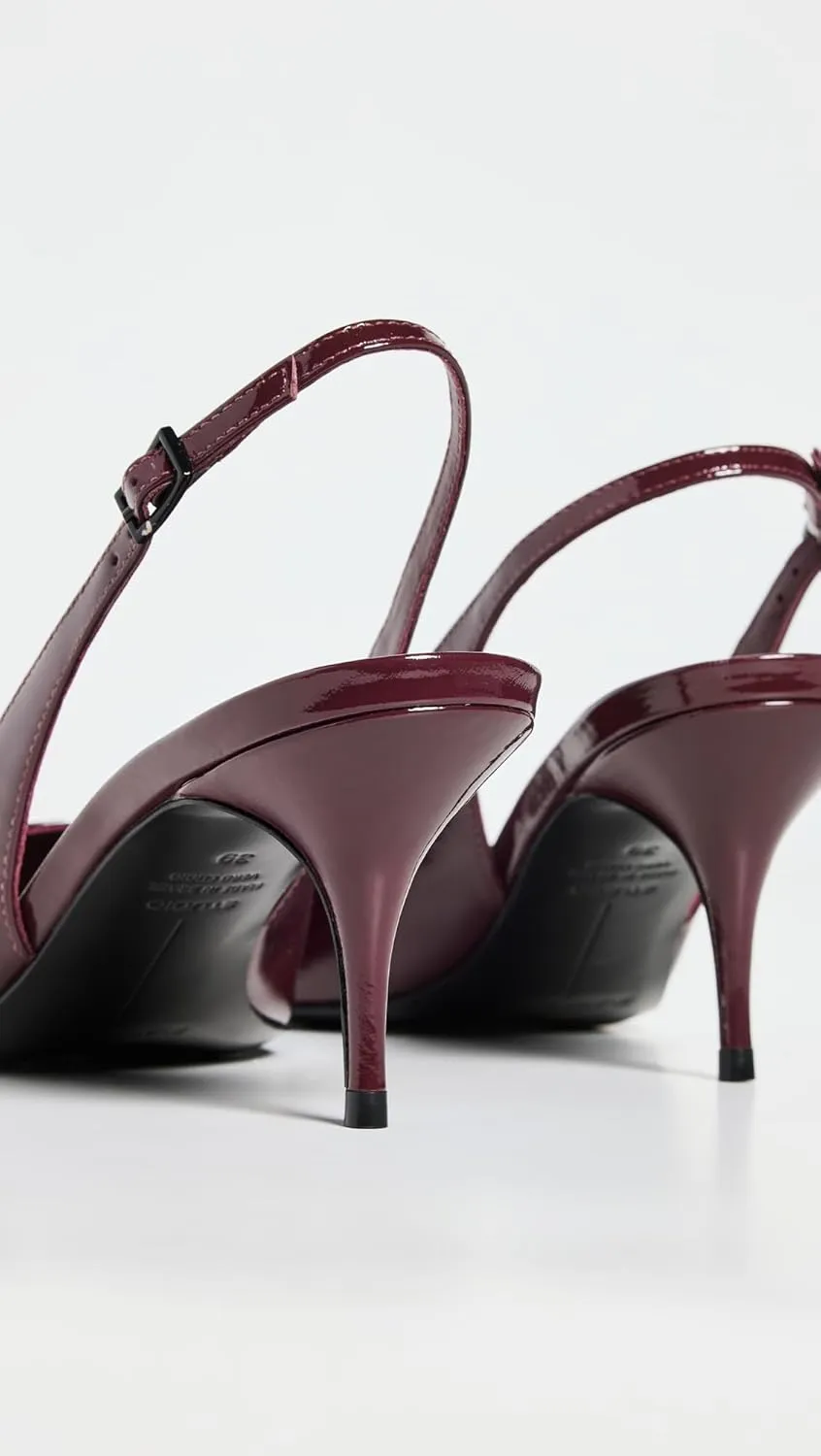 Black Suede Studio Women's 65mm Alloy Pumps