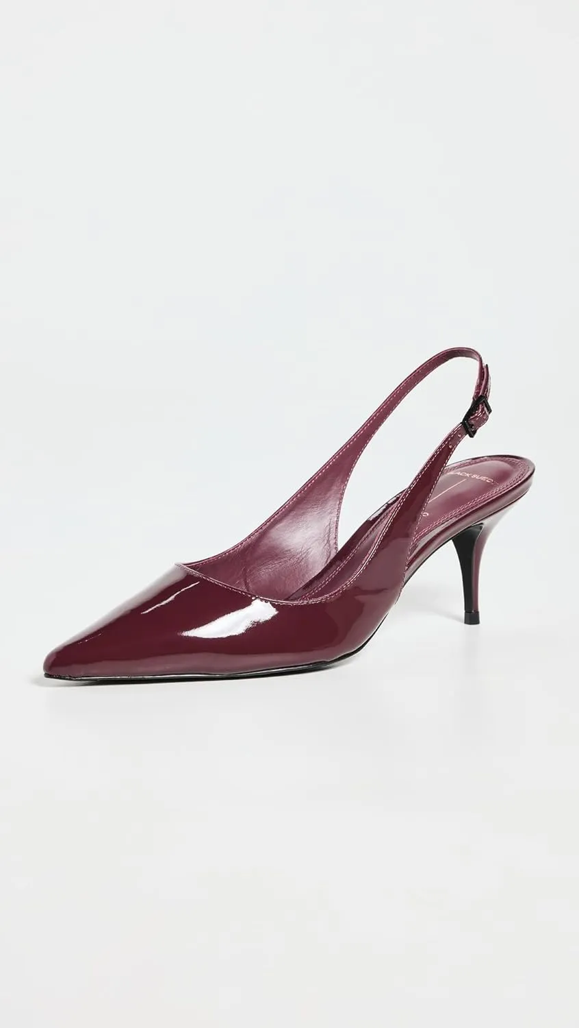 Black Suede Studio Women's 65mm Alloy Pumps