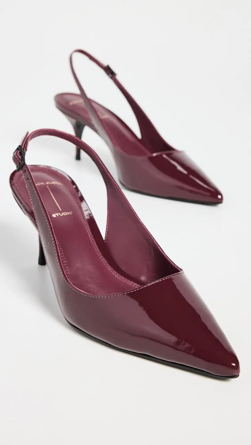 Black Suede Studio Women's 65mm Alloy Pumps