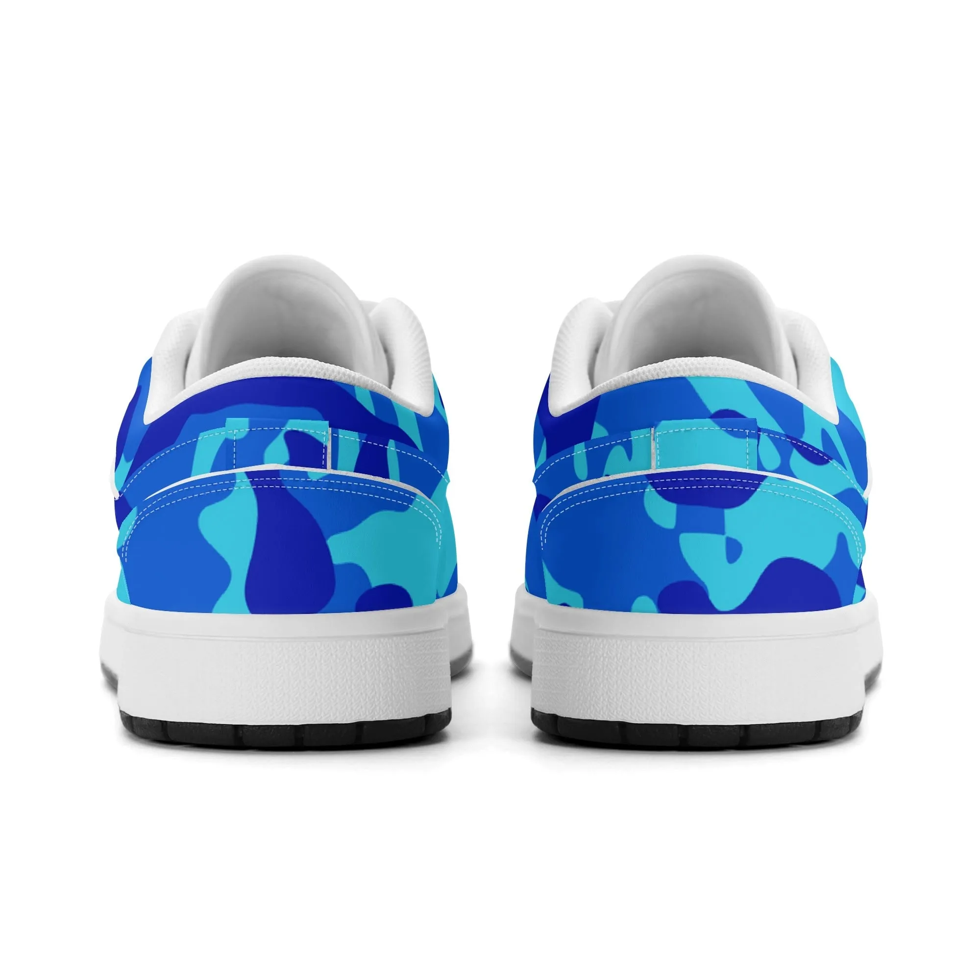 Blue Camouflage Low Top Leder Sneaker für Damen