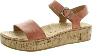 BORN Womens Cork Leather Ankle Strap Orange 11 Medium (B,M)