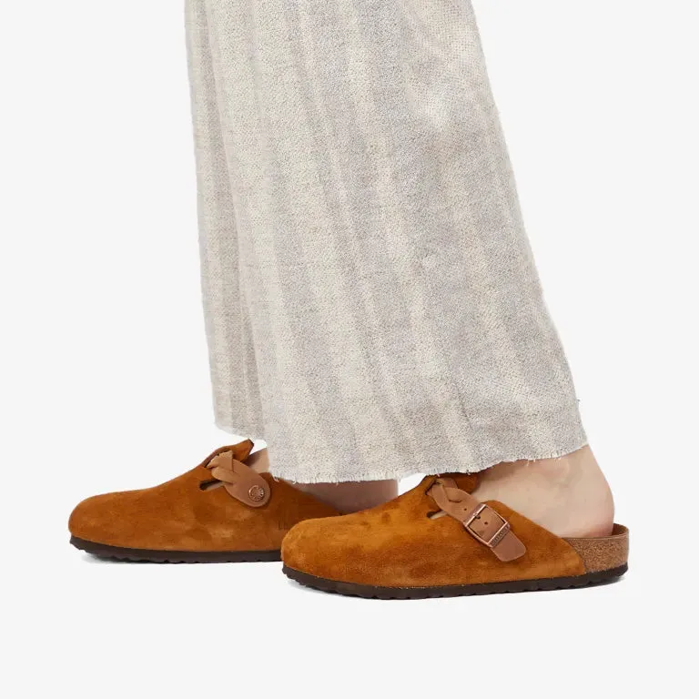 Boston Braided Leather Slides Mink