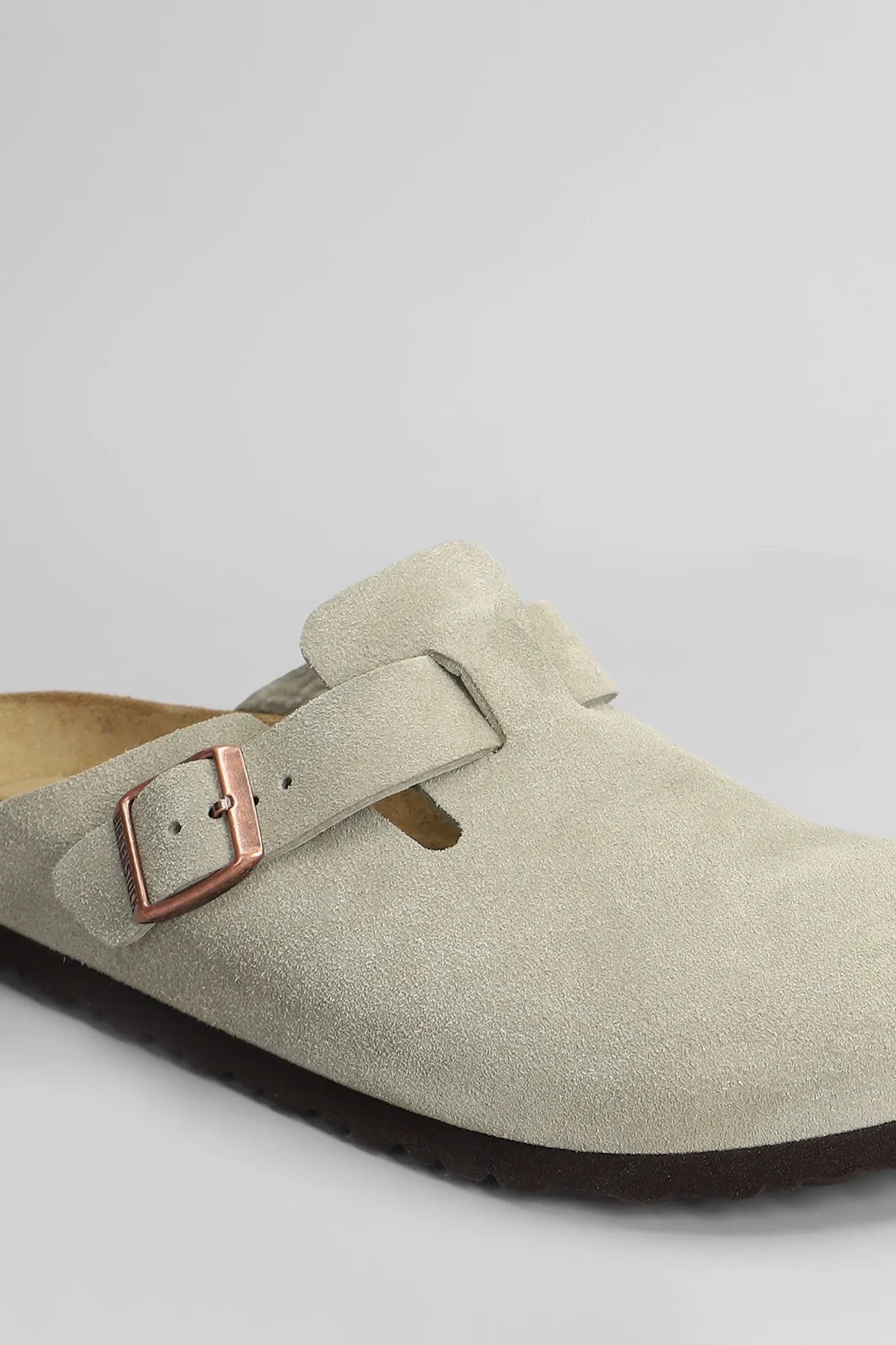 Boston Sfb Slipper-Mule in taupe suede