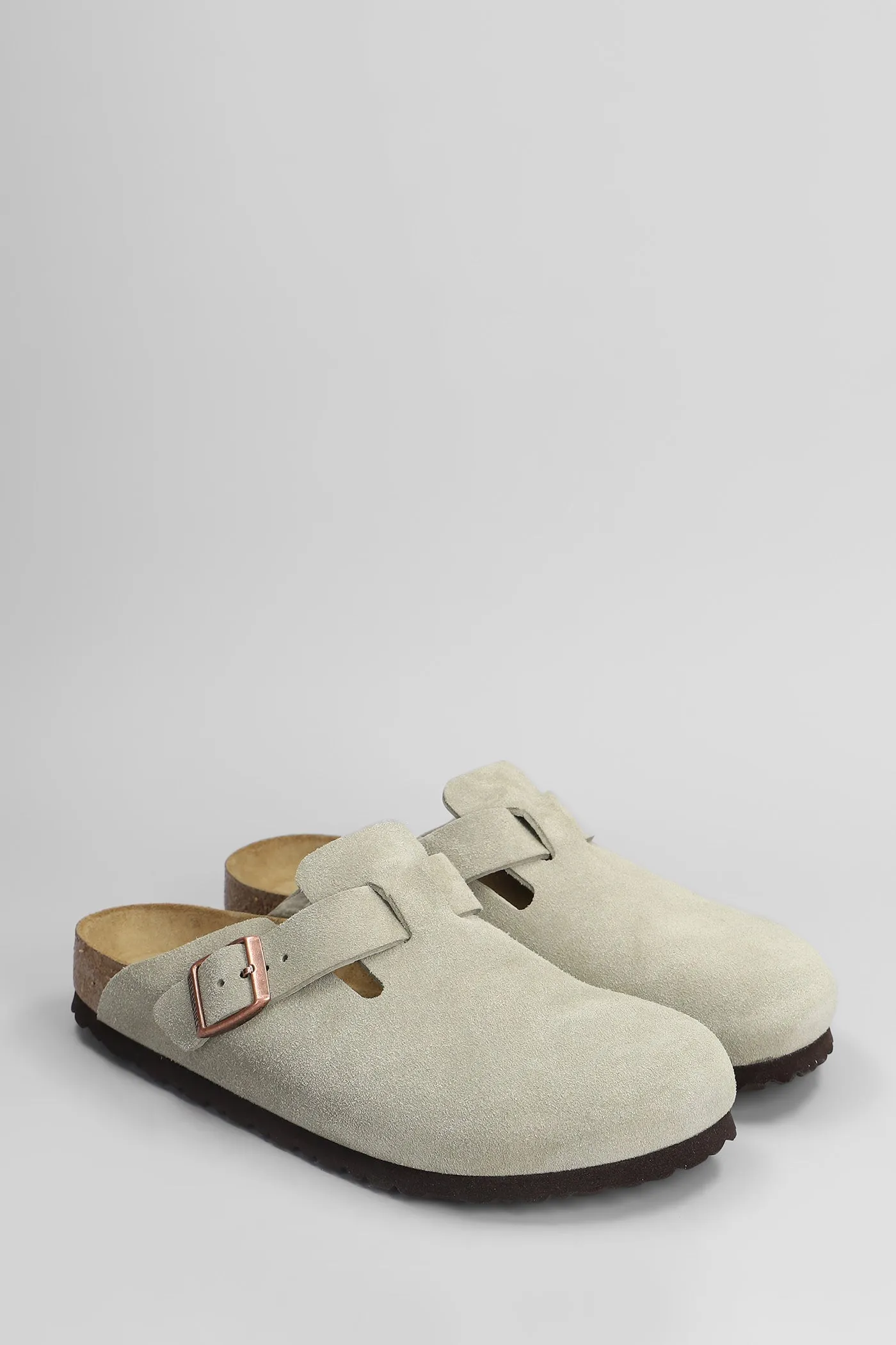 Boston Sfb Slipper-Mule in taupe suede