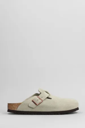 Boston Sfb Slipper-Mule in taupe suede