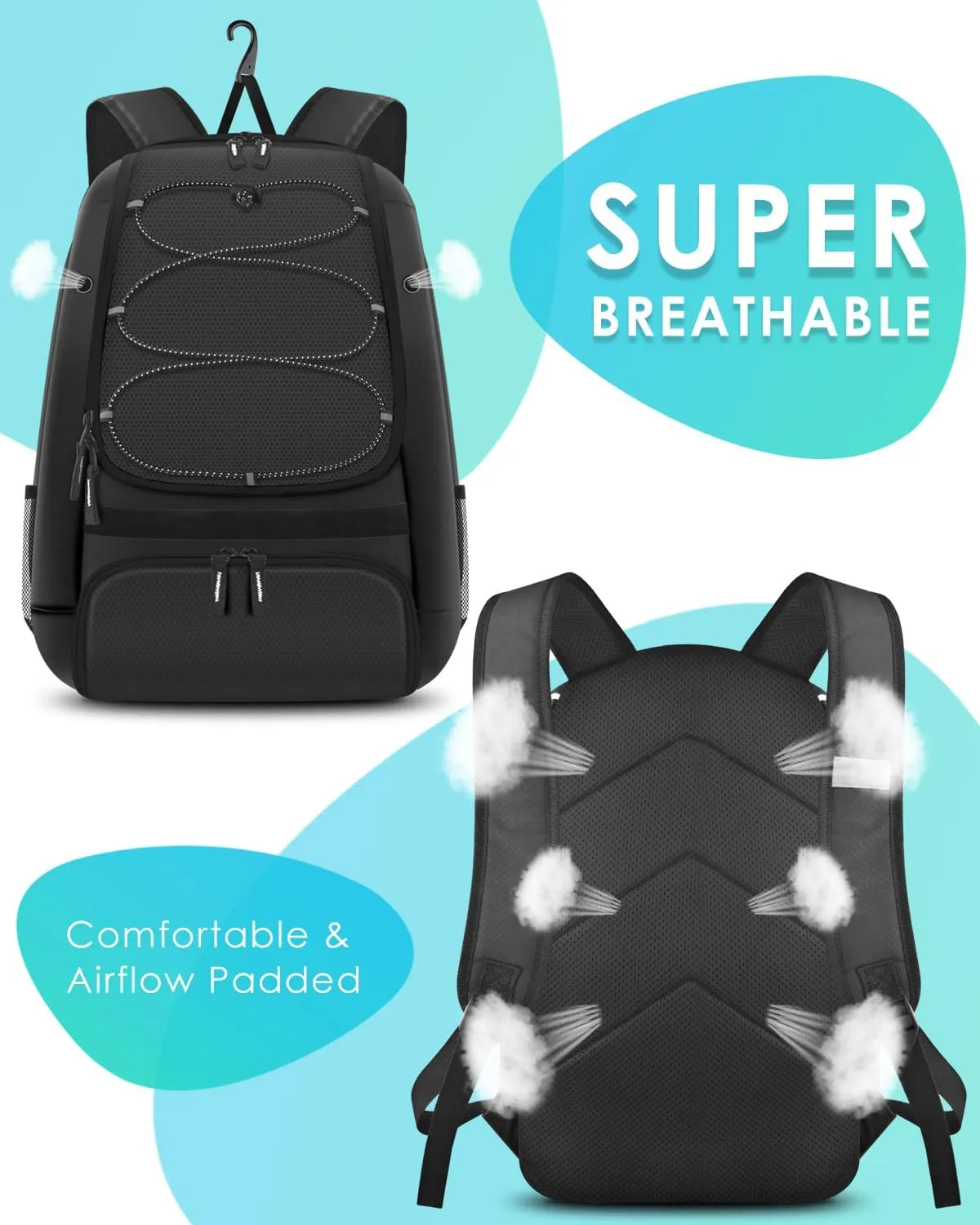 BROTOU Baseball Bag, Softball Bag for Baseball Gear & T-Ball Bat, Baseball Backpack with Shoes Compartment for Men/Women