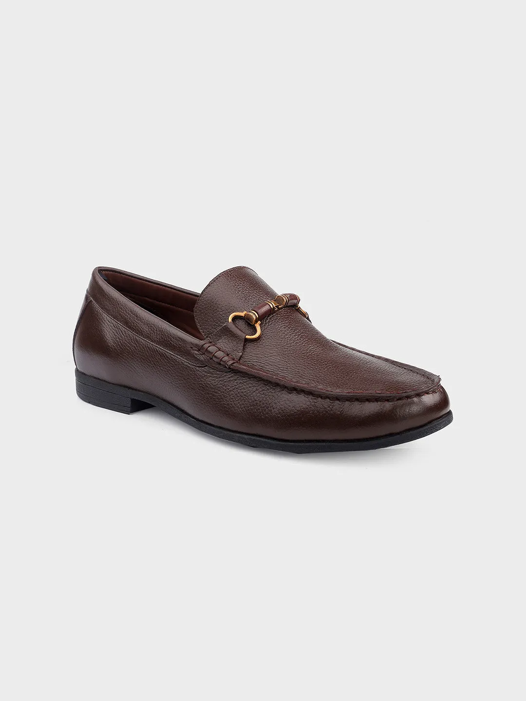 Brown Leather Slip-on Men's Loafer