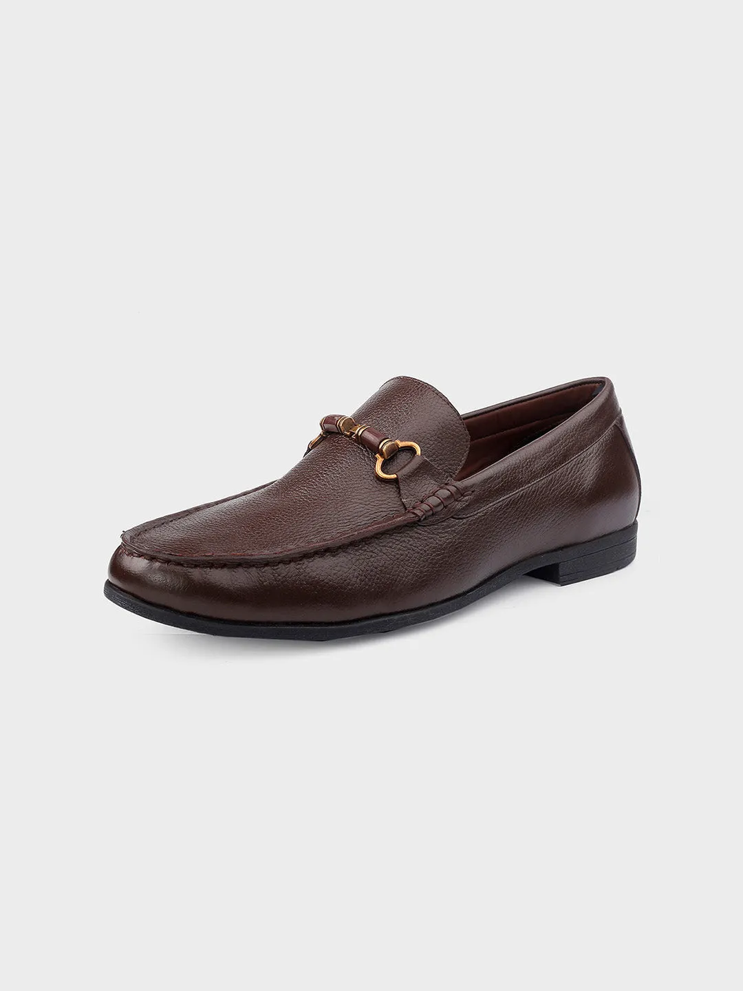 Brown Leather Slip-on Men's Loafer