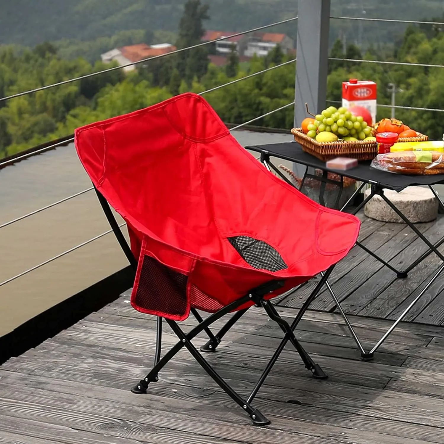 BTZHY Recliner Chair,Outdoor Fishing Chair,Camping Folding Moon Chair,Portable Lightweight Recliner,Small Collapsible Seat,for Picnics,Garden,Sandy Beach,BBQ.