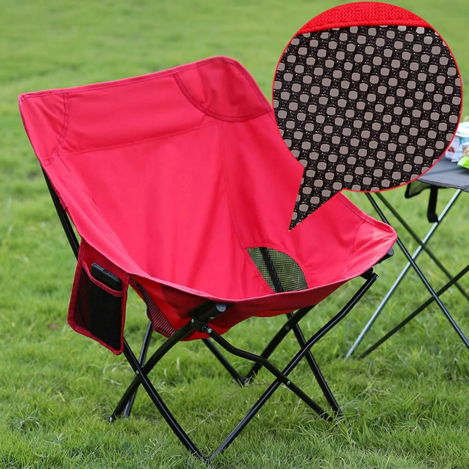 BTZHY Recliner Chair,Outdoor Fishing Chair,Camping Folding Moon Chair,Portable Lightweight Recliner,Small Collapsible Seat,for Picnics,Garden,Sandy Beach,BBQ.