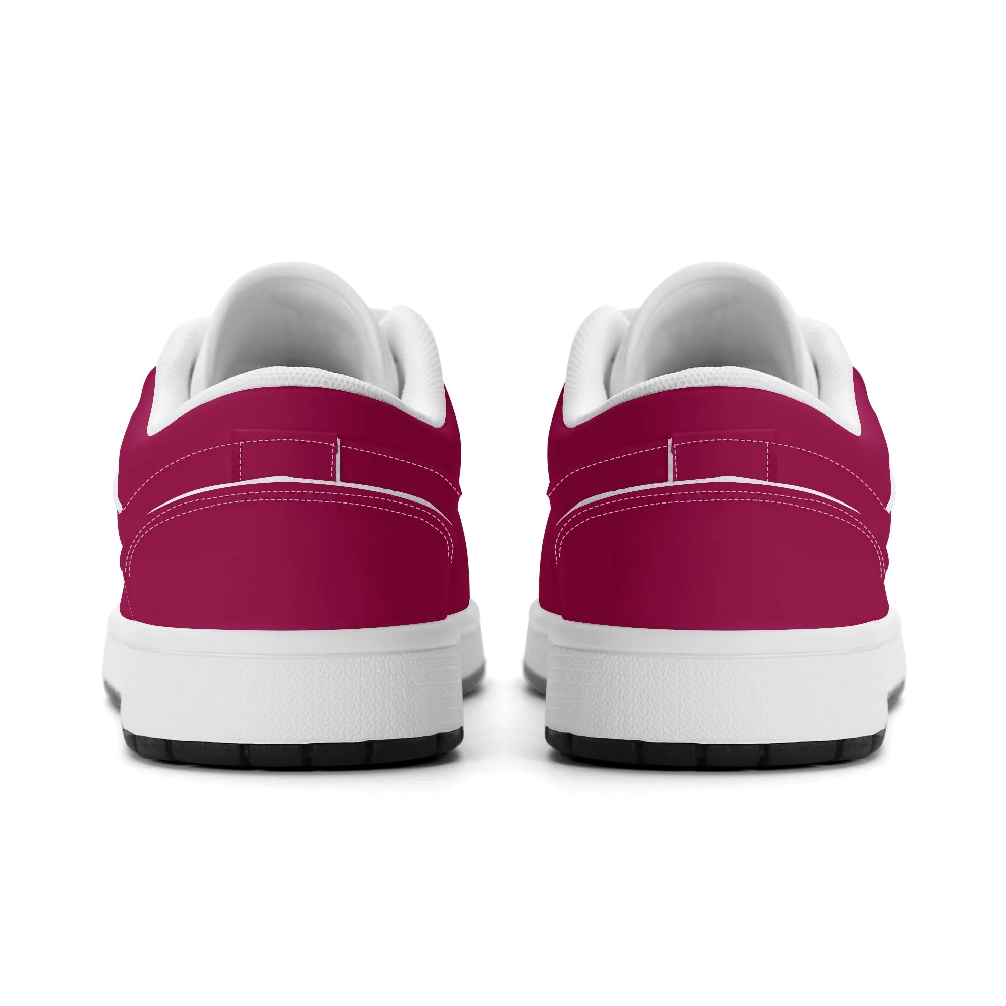 Burgundy Low Top Leder Sneaker für Damen
