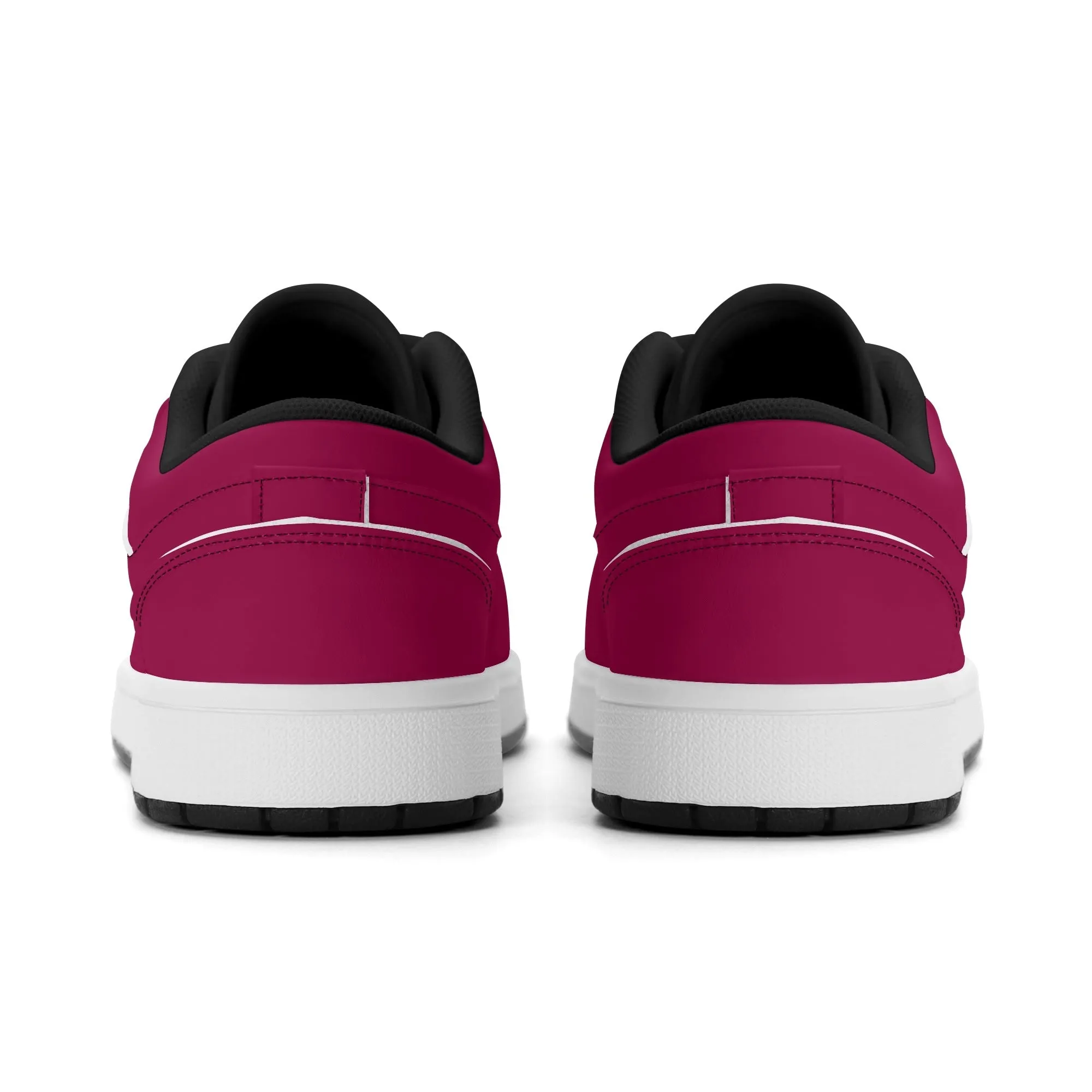 Burgundy Low Top Leder Sneaker für Damen