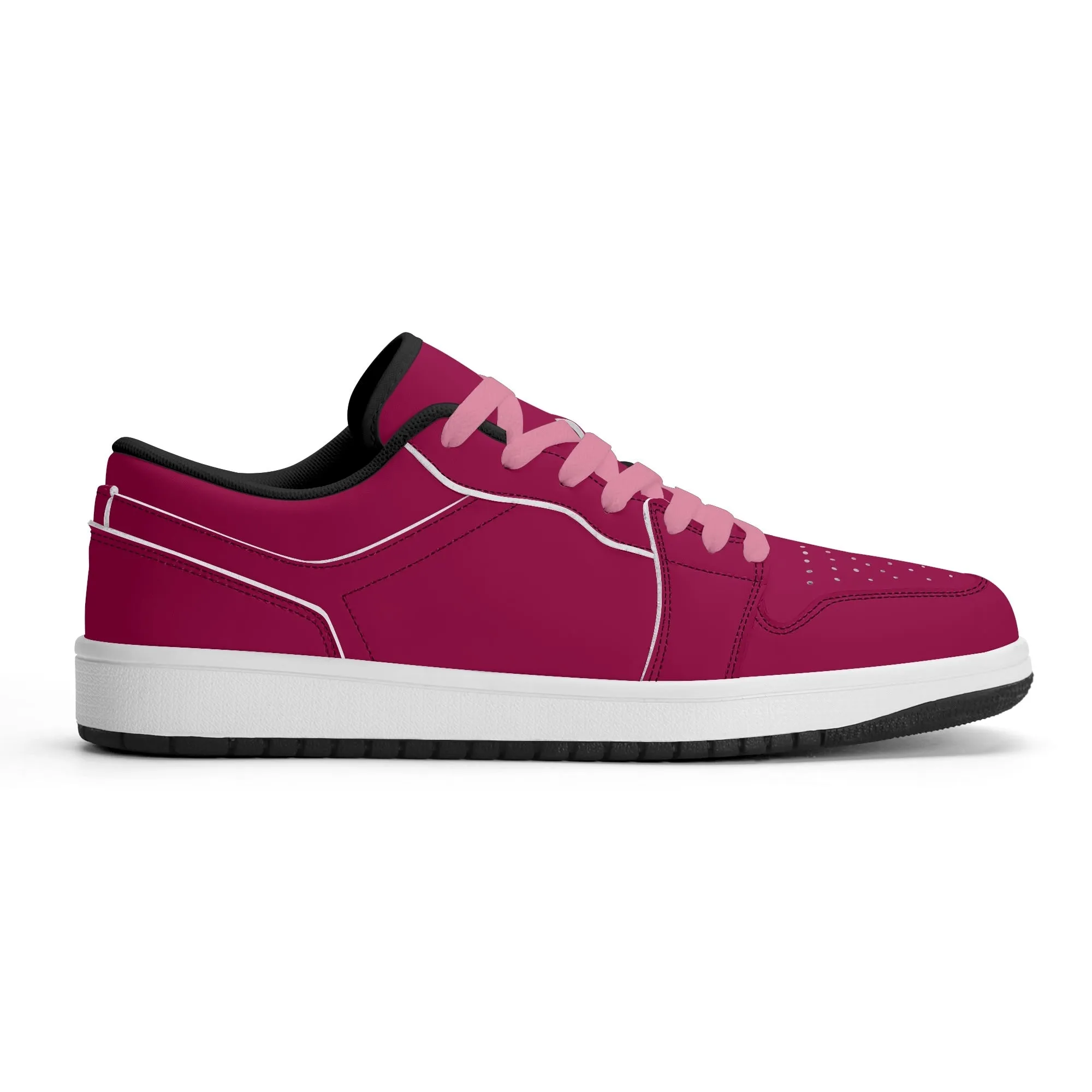 Burgundy Low Top Leder Sneaker für Damen