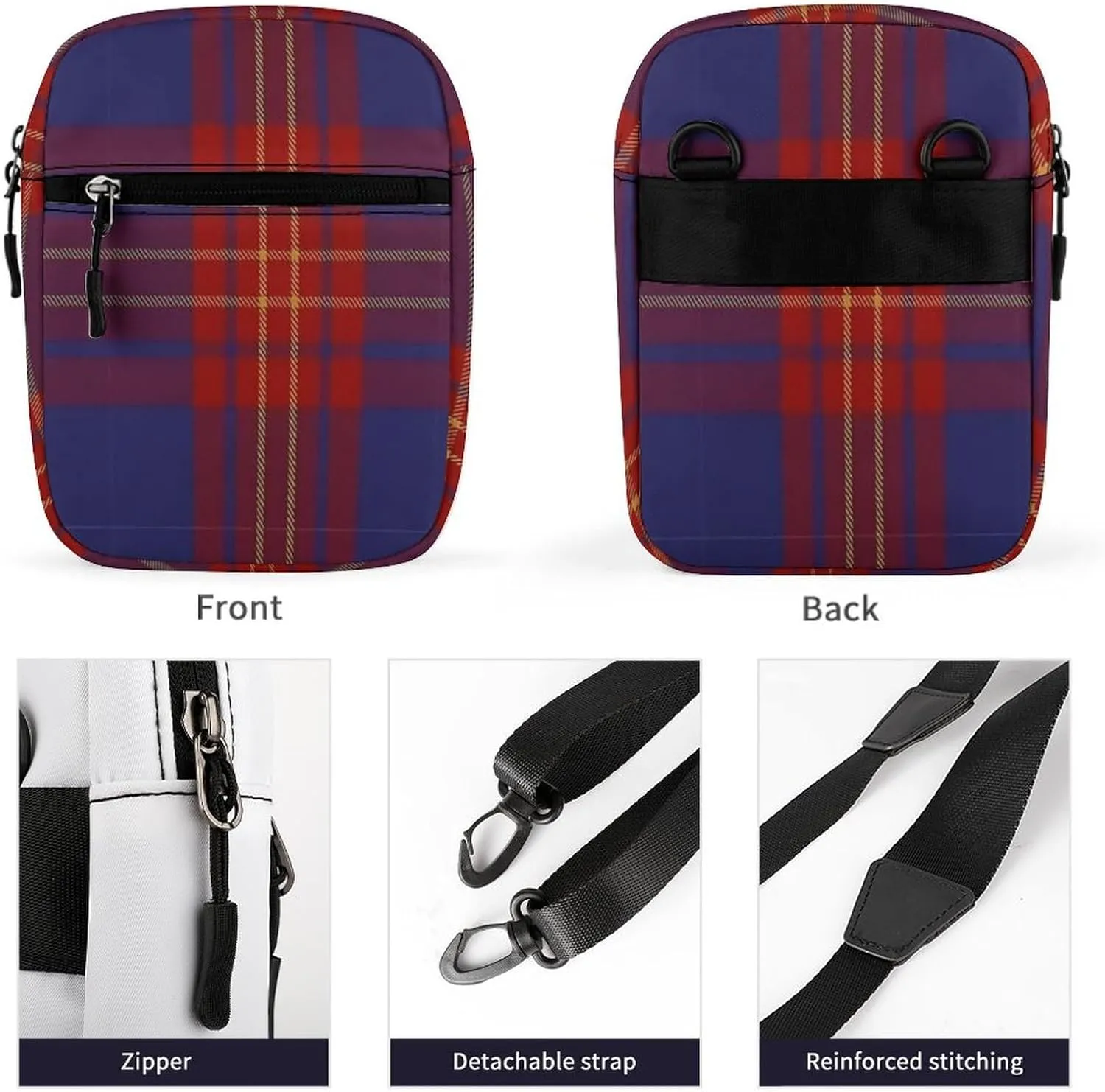 Butler Tartan Detachable Shoulder Strap Small Shoulder Bag Unisex