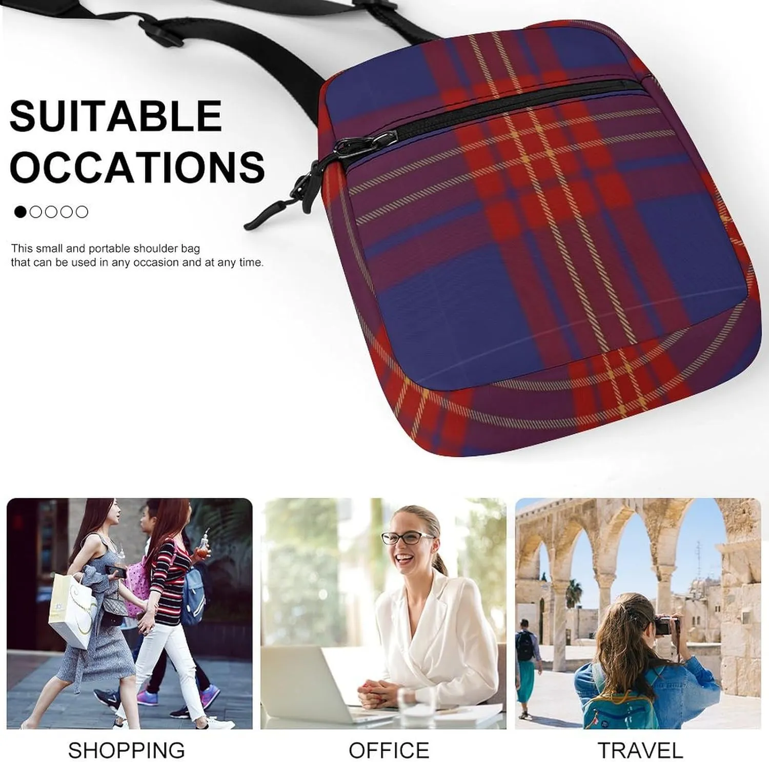 Butler Tartan Detachable Shoulder Strap Small Shoulder Bag Unisex