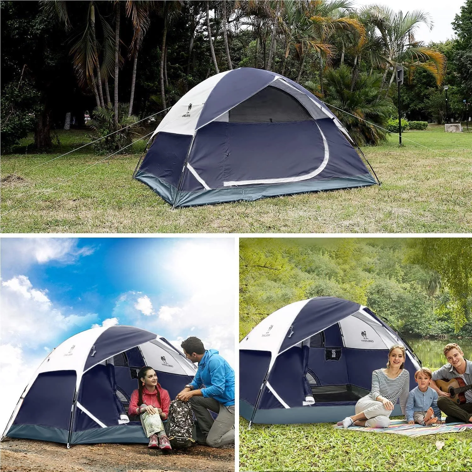 CAMEL CROWN Tents for Camping 2/3/4/5 Person Camping Dome Tent, Waterproof,Spacious, Lightweight Portable Backpacking Tent for Outdoor Camping/Hiking