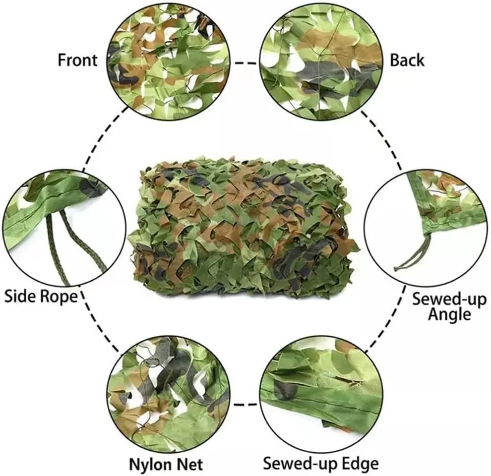 Camouflage Nets Hunting Military Army Tent Woodland Army Training Camo Netting Car Covers Shade Tent Outdoor Camping Sun Shelter 2x8m(6.6x26.2f)