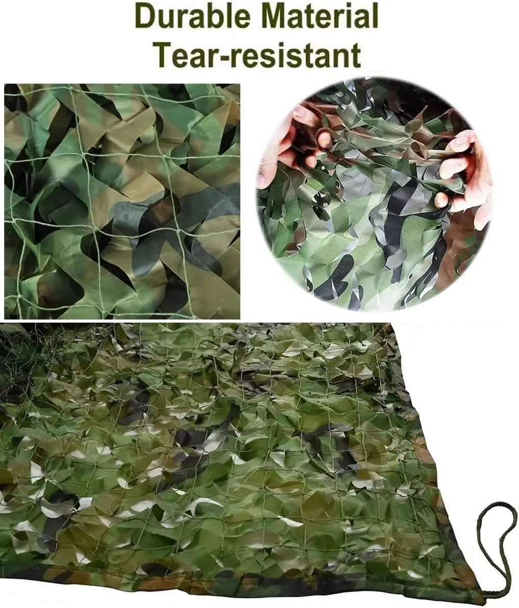 Camouflage Nets Hunting Military Army Tent Woodland Army Training Camo Netting Car Covers Shade Tent Outdoor Camping Sun Shelter 2x8m(6.6x26.2f)