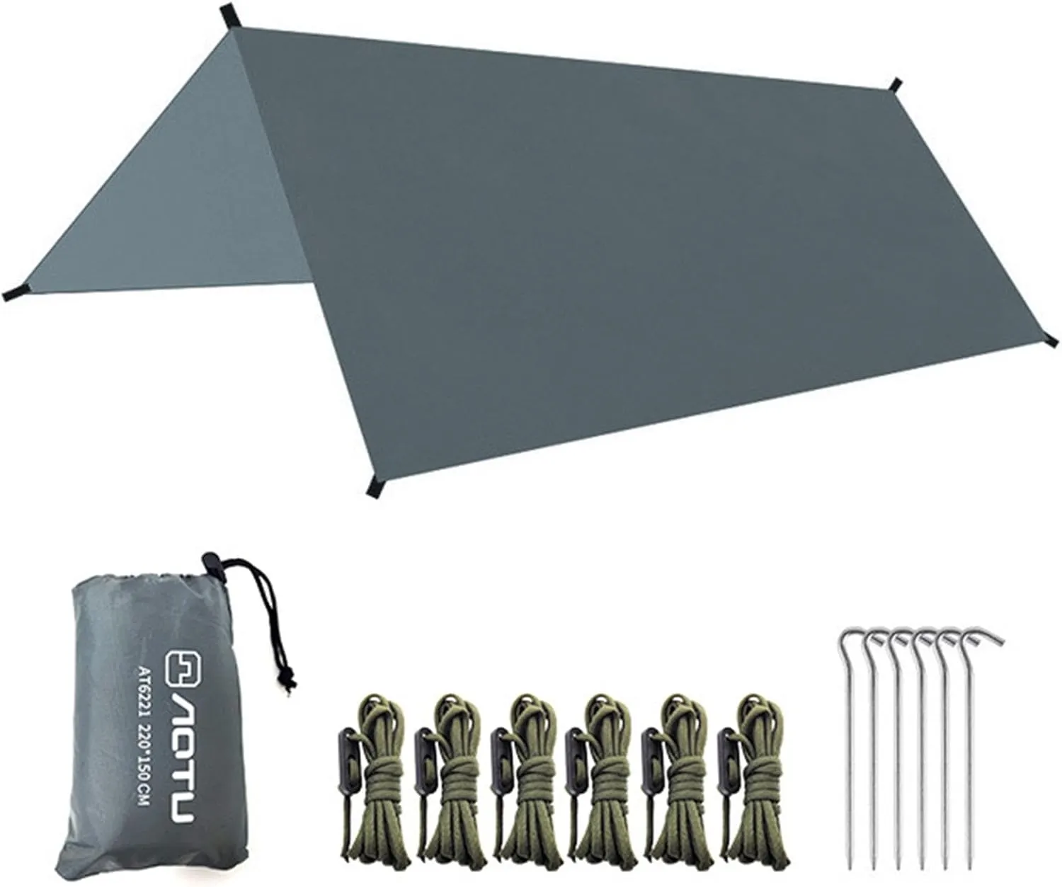 Camping Tarp Tent Tarp Camping Gear Must Haves Lightweight Rain Shelter Tent Footprint for Garden Backpacking Travel, 220cmx180cm