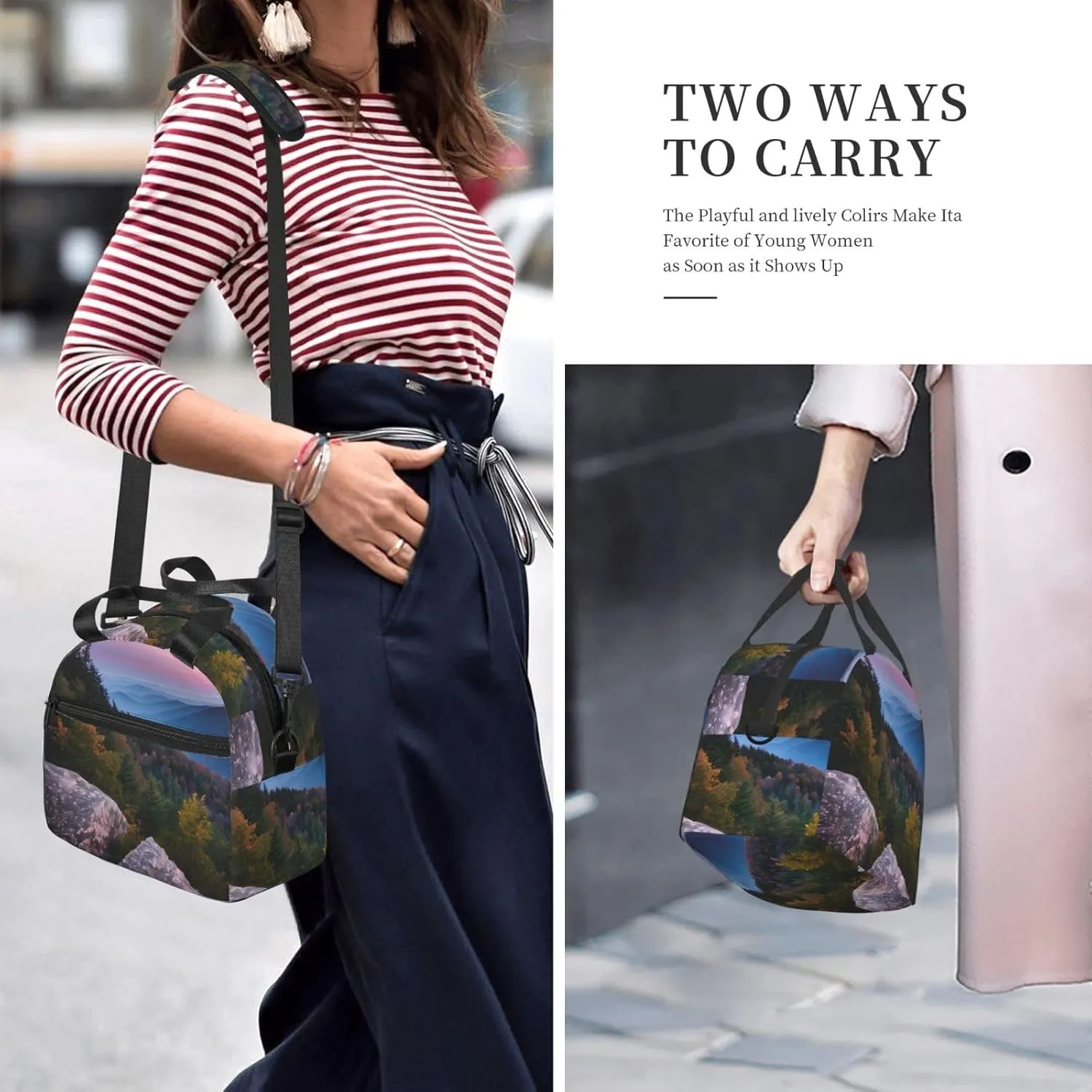 Canadian Smokey Mountain Cliff Lunch Bag Lunch Box Reusable Insulated For Adults For Work Travel Women Men