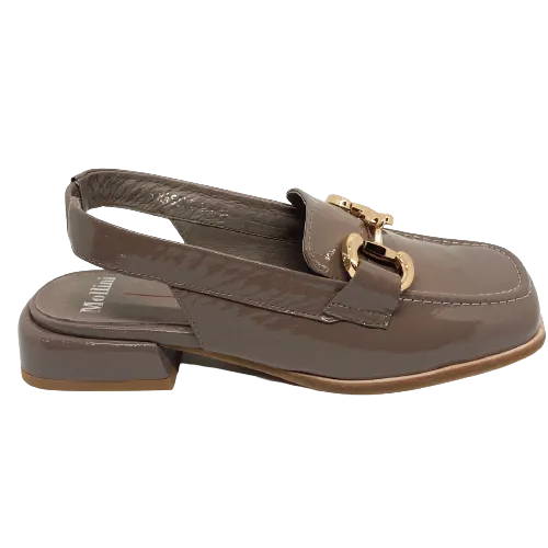 Chasiey  -  Taupe Patent slingback