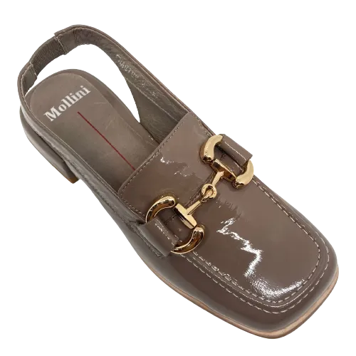 Chasiey  -  Taupe Patent slingback