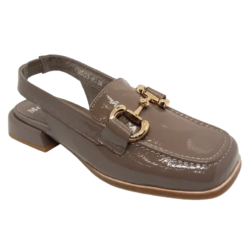 Chasiey  -  Taupe Patent slingback