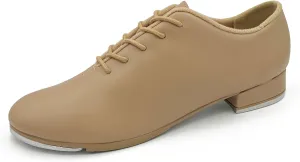 Child Vegan Oxford Lace Up Tap Dance Shoe, Leather Tap Shoes Non-Slip Tap/Jazz Shoes for Girls Boys | TA04
