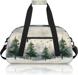 Christmas Tree Forest Small Gym Bag 18 inch Carry On Duffel Bag for Weekender Travel Sports Workout Yoga Gymnastics Dance Ballet