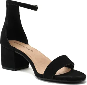 City Classified Women's Block Open Toe Ankle Strap Heeled Sandals