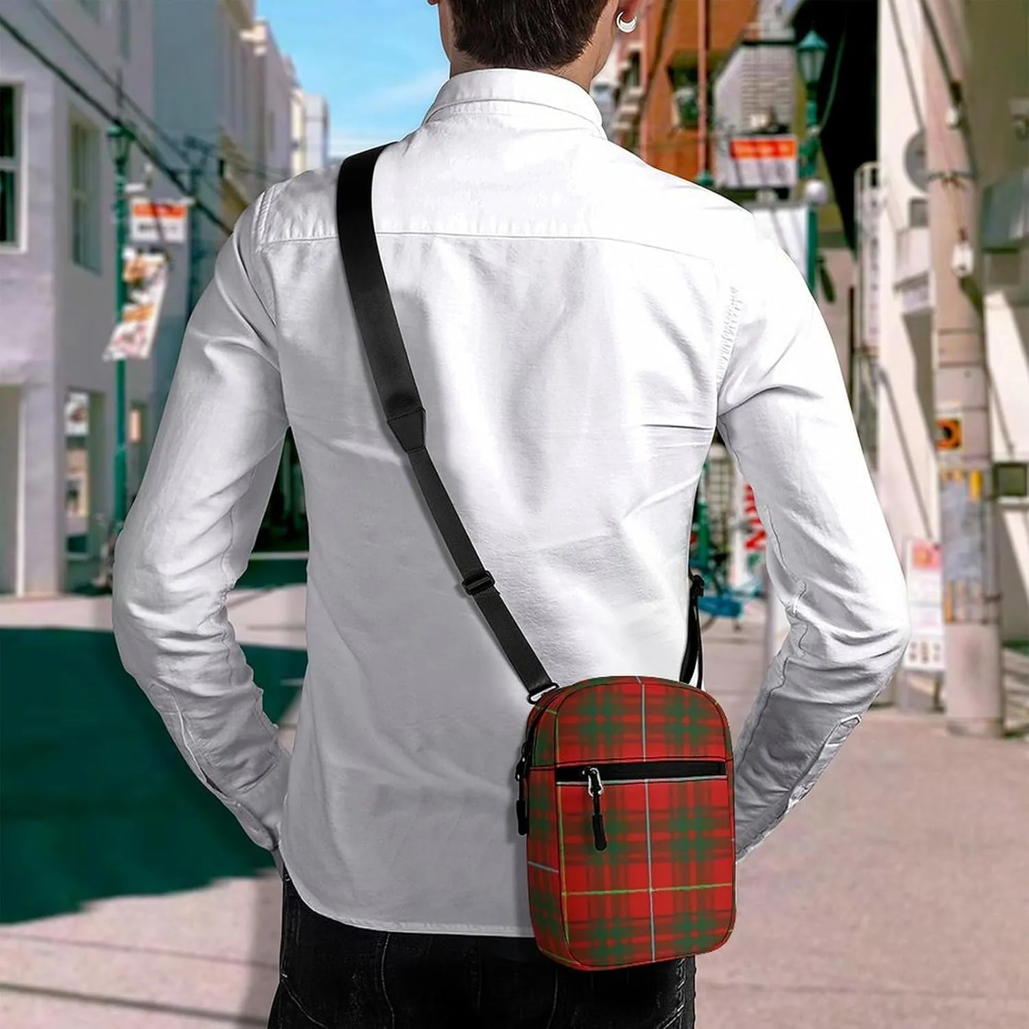 Clan Bruce Tartan Plaid Detachable Shoulder Strap Small Shoulder Bag Unisex