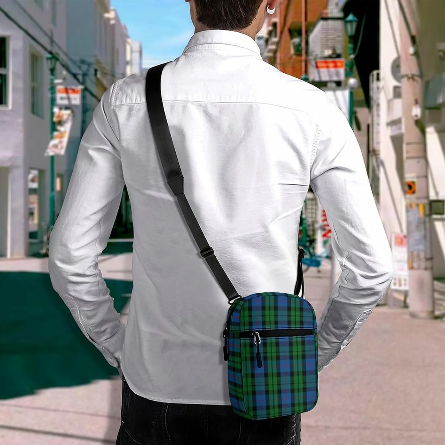 Clan Morrison Tartan Detachable Shoulder Strap Small Shoulder Bag Unisex