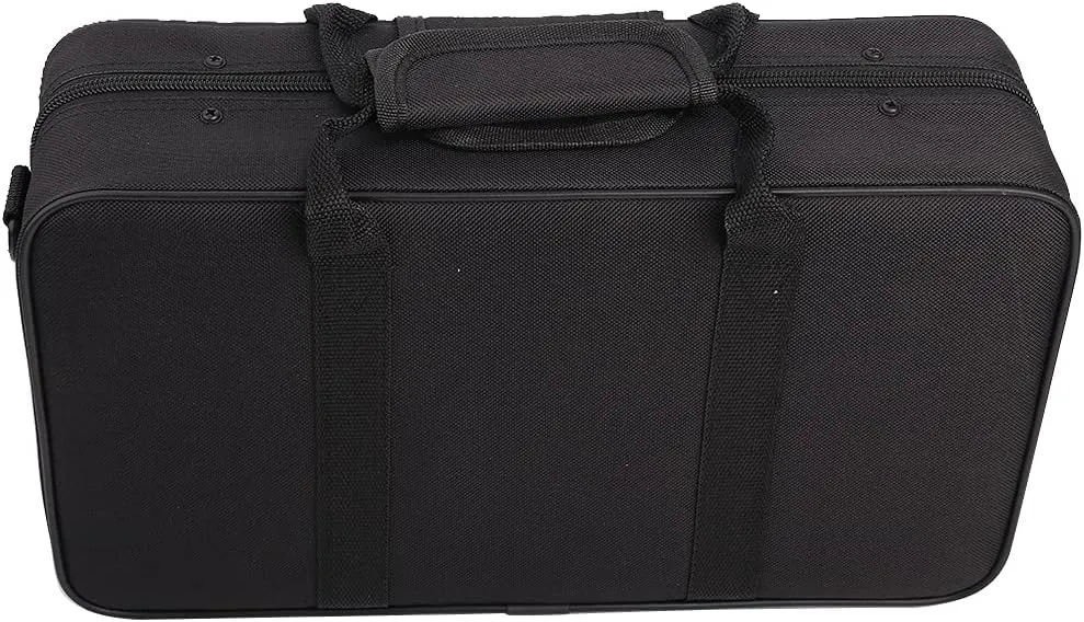 Clarinet Case, Oxford Cloth Clarinet Gig Bag with Accessory Compartments, Black Foam Padded Thickened Clarinet Bag with Strap