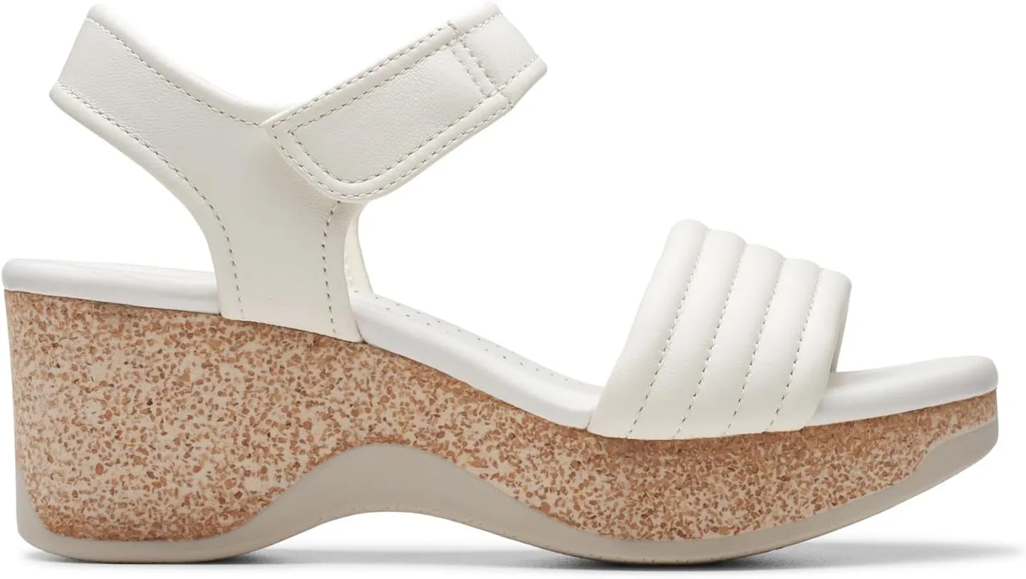 Clarks Womens Chelseah Gem Silhouette Wedge Ankle Strap