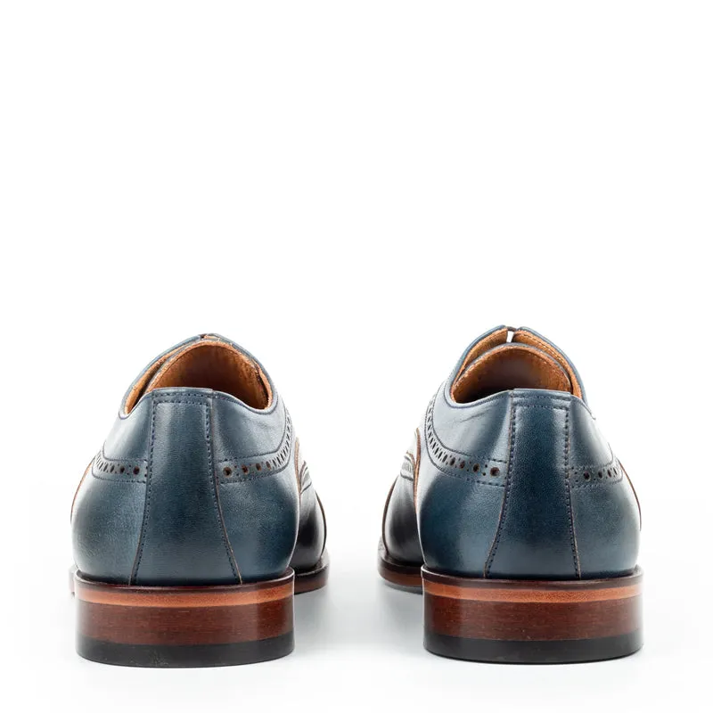 Classic Handpainted Cap-Toe Leather Oxford Shoes
