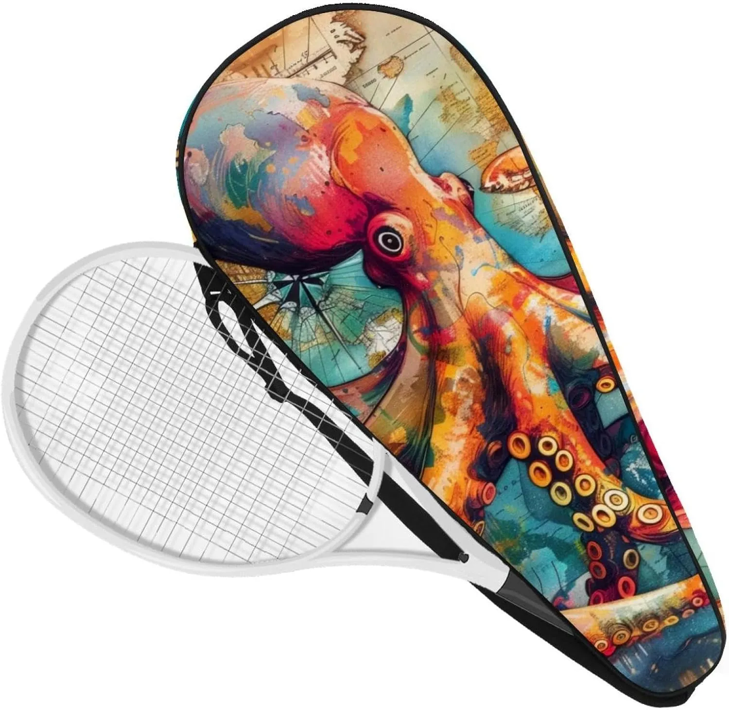 Collection of Colorful Butterflies Racquet Tennis Bag Lightweight Racquet Holder for Beginner Tennis Players