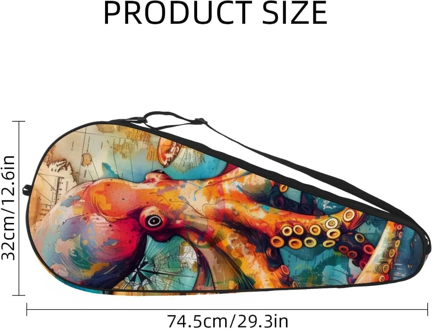 Collection of Colorful Butterflies Racquet Tennis Bag Lightweight Racquet Holder for Beginner Tennis Players