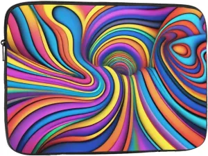 Colorful Pattern Shockproof Portable Laptop 17 inch Sleeve Bag for Men and Women - Ideal for Business Travel, School, and Daily Use