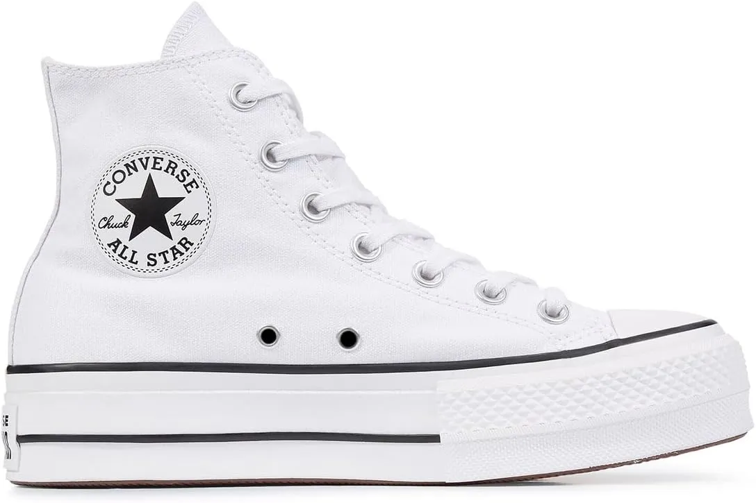 Converse Chuck Taylor AS Lift Lift Hi Top, Wht/Blk/Wht, Canvas, US Medium WMN Size 9