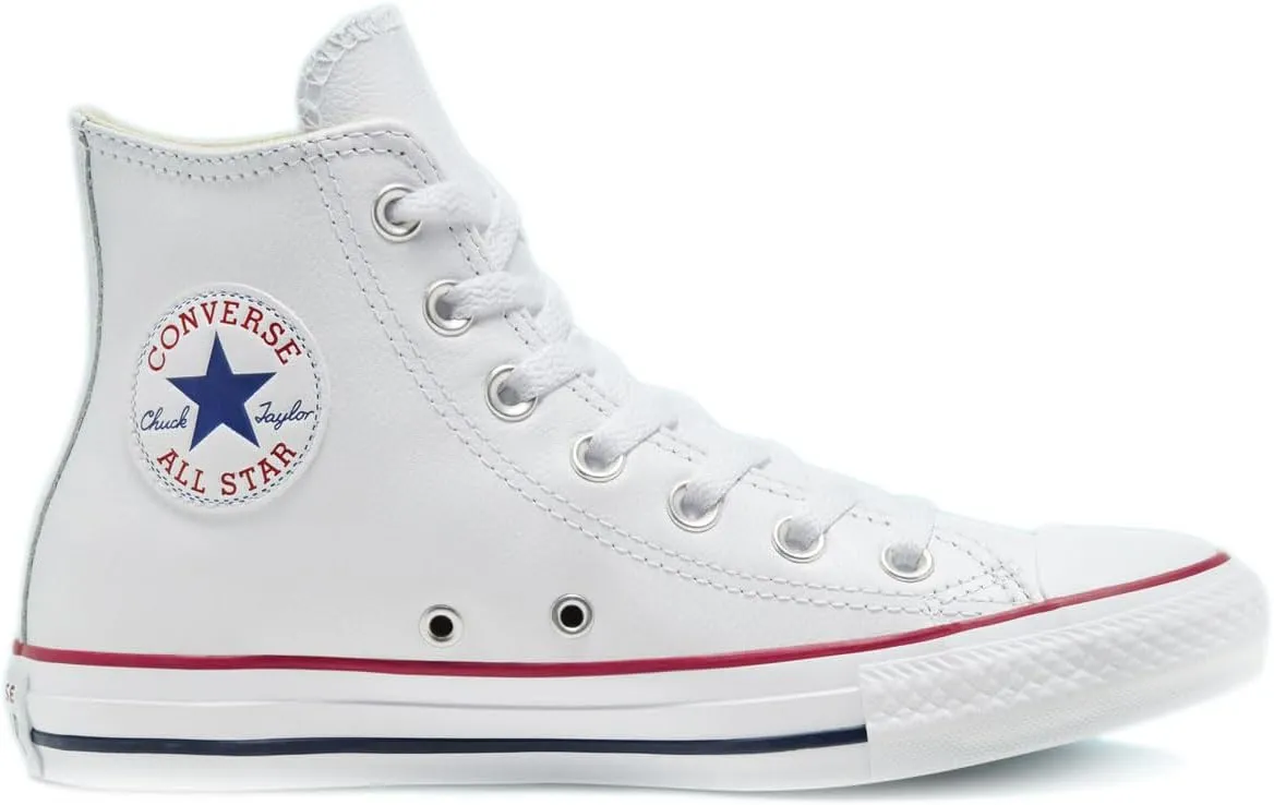 Converse Men's CTAS Leather Hi Top, White, Size 9