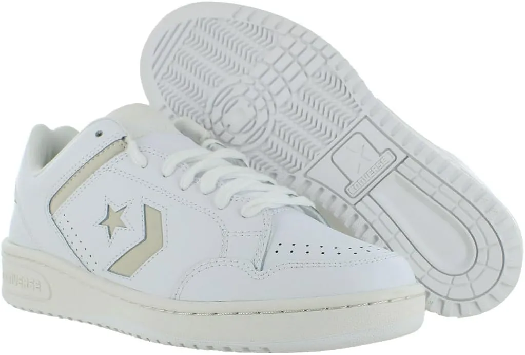 Converse Weapon Leather Unisex Low Top Sneaker (A11573C, in A Nutshell Brown/White)