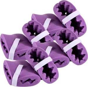 Convoluted Foam Padded Heel Protectors [4 Pair 8 Total] Adjustable Eggcrate Foot Pillow Cushion Protector to Relieve Feet Pressure from Open Bed Sores, Ulcers and Injuries - Purple (4)