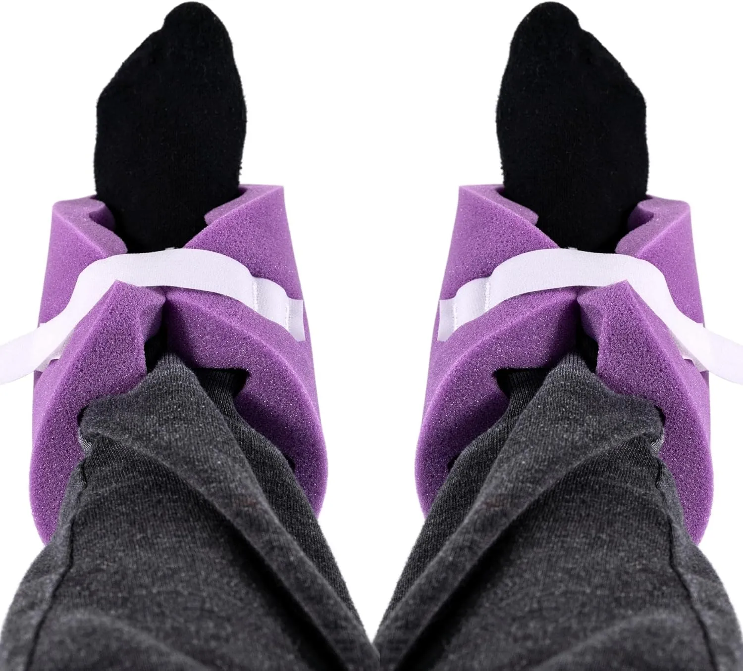 Convoluted Foam Padded Heel Protectors [4 Pair 8 Total] Adjustable Eggcrate Foot Pillow Cushion Protector to Relieve Feet Pressure from Open Bed Sores, Ulcers and Injuries - Purple (4)