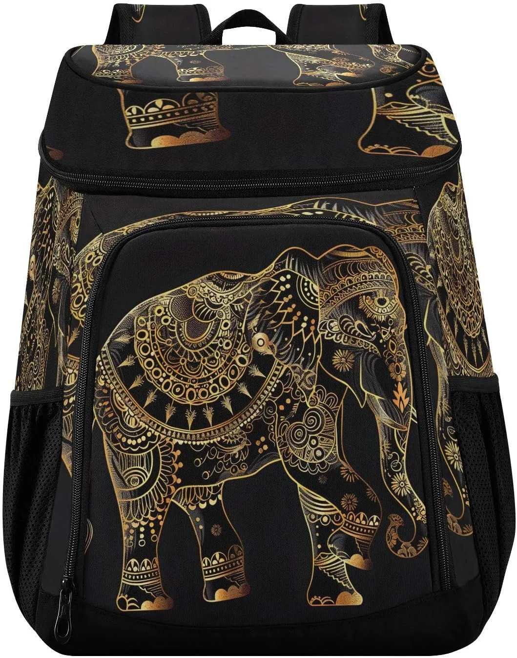 Cooler Backpack Mandala Elephant Bohemian Leakproof Lunch Backpack, 36 Cans Insulated Backpack Cooler Bags for Beach Picnic Trip Hiking Camping
