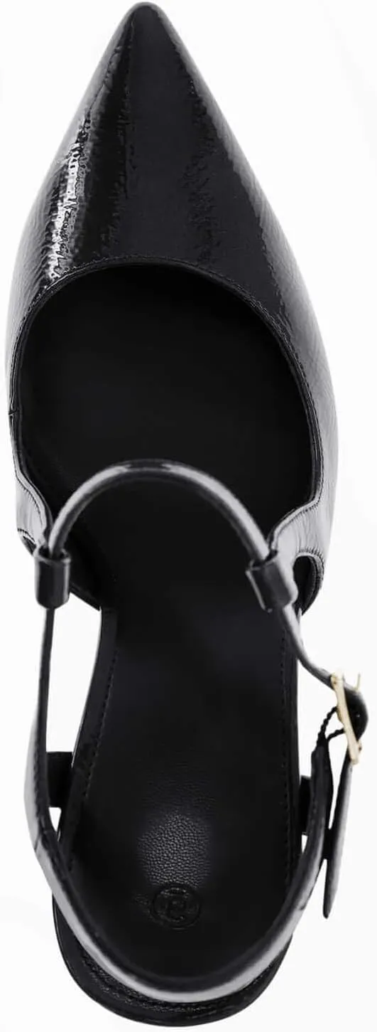 Coutgo Womens High Heels Pointed Toe Ankle Strap Pumps Patent Leather Sexy Stiletto Office Wedding Dress Shoes